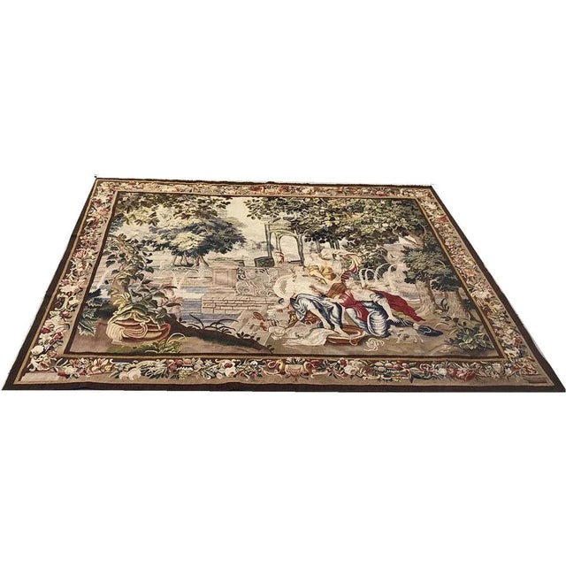 Illustration Antique 19th Century Silk & Wool French Tapestry For Sale - Image 3 of 13