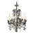 Vintage Patina Wrought Iron Tole Leaf 8 Candle Chandelier 30" Heavy French Style For Sale
