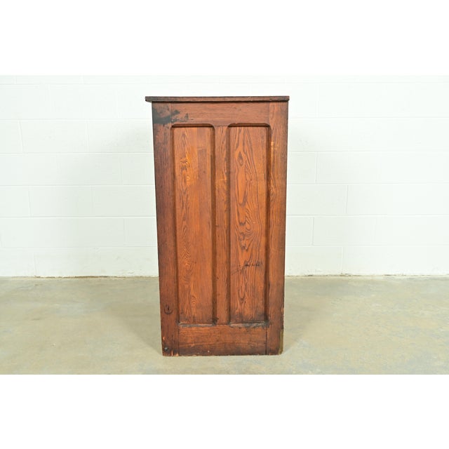 Antique Oak 25-Drawer Architect's Blueprint Flat File Cabinet by Hamilton, Circa 1900 For Sale - Image 12 of 14
