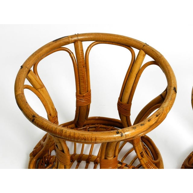 Set of Italian Bamboo Stools, 1960s For Sale - Image 11 of 18
