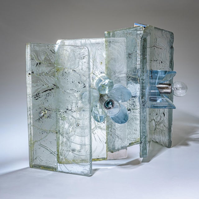 Glass Vintage Italian Glass Wall Sconces, 1990s, Set of 2 For Sale - Image 7 of 15