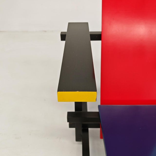 Red and Blue Maestri Series Armchair by Gerrit Thomas Rietveld for Cassina, 1980s For Sale - Image 17 of 18