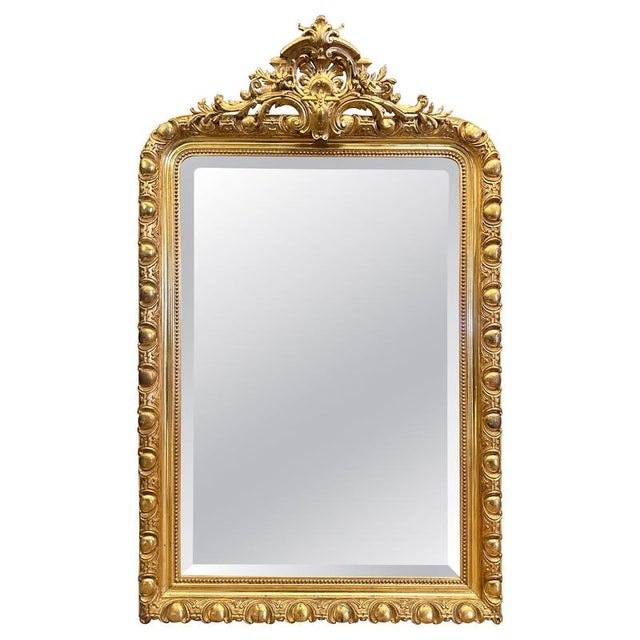 Antique French Ornate Gold Gilt Mirror, 1850 For Sale - Image 15 of 15