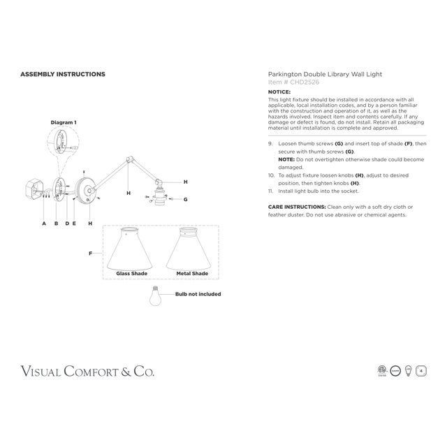 2020s Chapman & Myers for Visual Comfort Signature Parkington Double Library Wall Light in Antique-Burnished Brass For Sale - Image 5 of 5