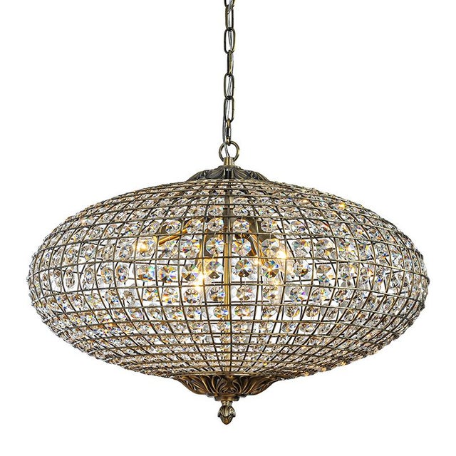 Metal Aloadecor 25 Inch 6-Light Antique Bronze With Vintage Patina Dimmable Retro French Crystals Chandelier With Adjustable Chain For Sale - Image 7 of 7