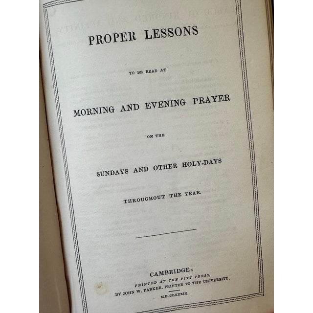Religious 1839 Eatington Park BCP + KJV Bible + Proper Lessons – Shirley Estate Provenance For Sale - Image 3 of 11