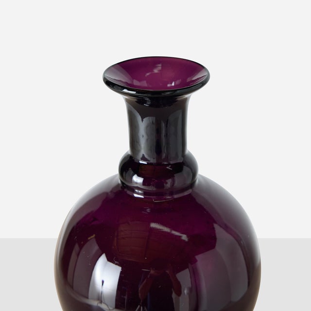 Mid-Century Modern Mid 20th Century Amethyst Glass Decanter For Sale - Image 3 of 5