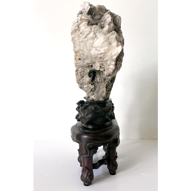 Rare Chinese Xuan Scholar Stone on Display Stand For Sale - Image 10 of 18