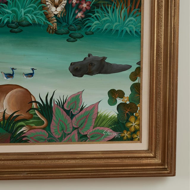 Vintage Painting of Animals in a Jungle by Gustavo Novoa For Sale - Image 11 of 13