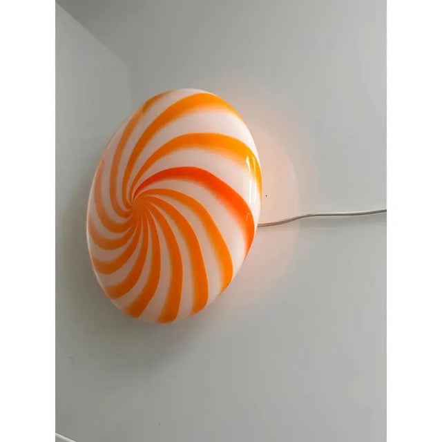Italian Clear Amber Swirls Wall Sconce in Murano Glass by Simoeng For Sale - Image 6 of 9