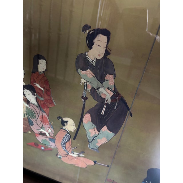 Chinoiserie Late 20th Century Chinoiserie Samurai Wall Art - A Pair For Sale - Image 3 of 10