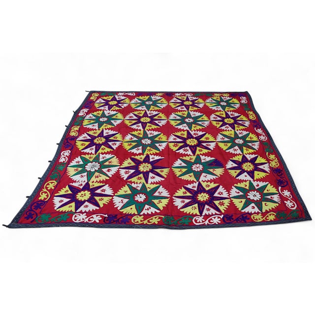 Vintage Hand Embroidered Suzani Wall Hanging, 1920s For Sale - Image 14 of 18