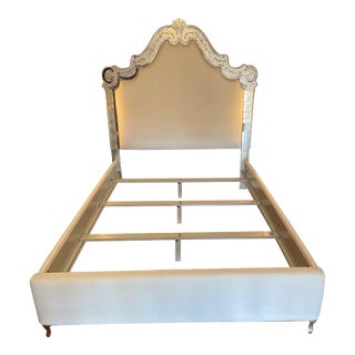 Cynthia Rowley Venetian Swirl Upholstered Queen Bed For Sale