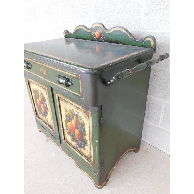 Antique Signed Peter Ompir Hand Paint Wash Stand 37"w For Sale - Image 13 of 18