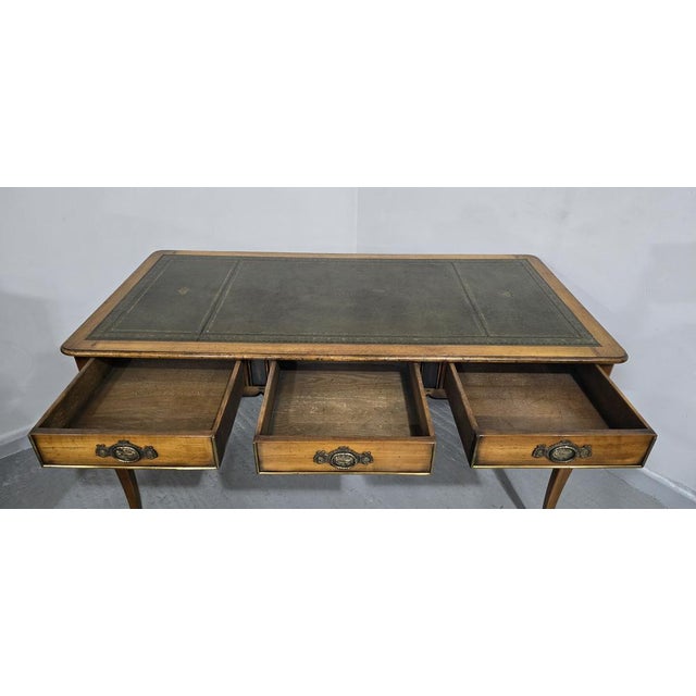 French Oak Partners Library Desk, 1920 For Sale - Image 11 of 13