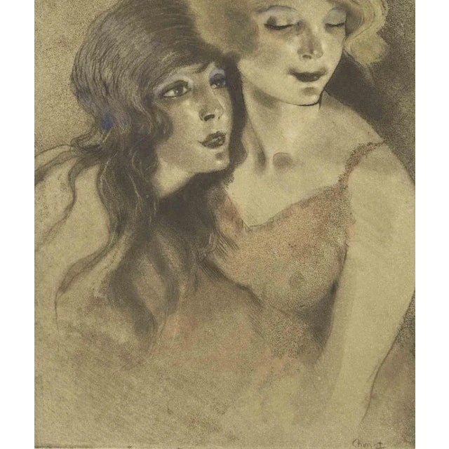 Friends is an etching realized by Edouard Chimot in the 1930s. Signed on the plate by the artist on the lower right...