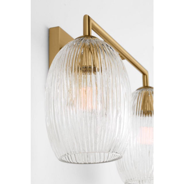 Contemporary Hable by Visual Comfort Studio Serafina 2-Light Vanity Sconce in Satin Brass Gold Finish For Sale - Image 3 of 5