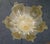 Vintage golden colored Italian Murano glass flush mount with clear and amber graniglia leaves / Made in Italy in the style...