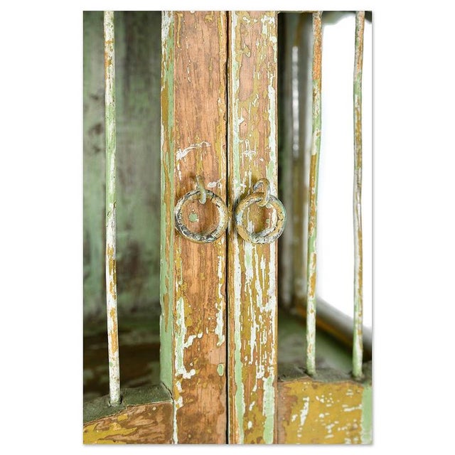 Display Cabinet in Patinated Solid Wood with 2 Drawers For Sale - Image 6 of 7