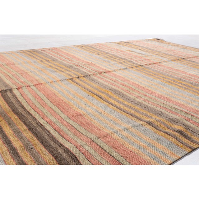 Vintage Circa 1940 Multicolor Turkish Flatweave Kilim 4'10 X 10'11 For Sale In New York - Image 6 of 11