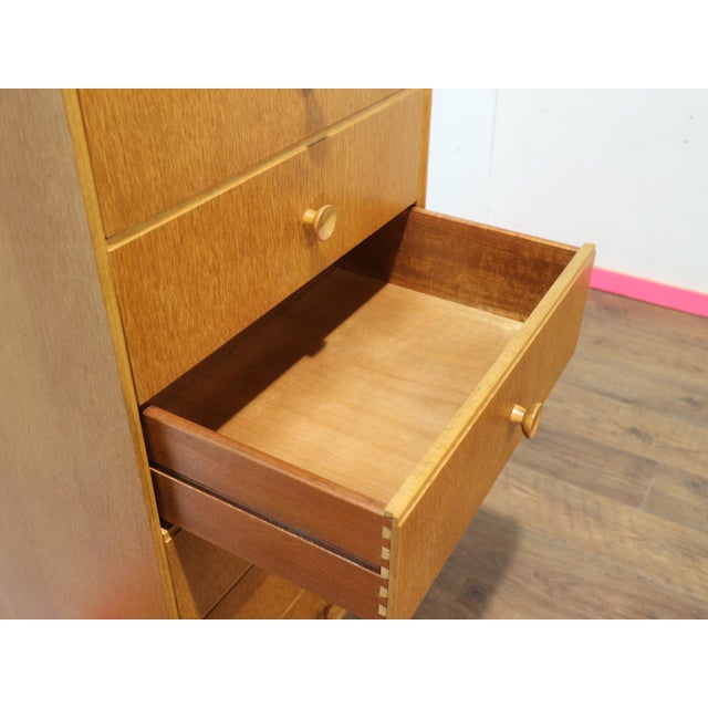 Mid Century Modern Vintage Tall Boy Dresser Chest Drawers by Meredew Danish Style For Sale In Greensboro - Image 6 of 9