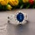 Natural Sapphire Diamond Ring Size 6.25 14k W Gold 2.31 TCW Certified For Sale - Image 4 of 14