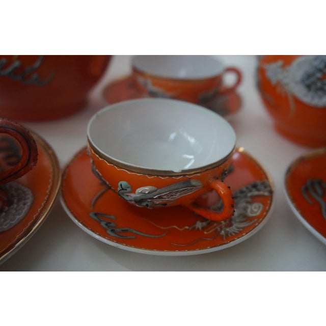 Vintage Japanese Dragonware Moriage Service for 5 - 23-Piece For Sale - Image 4 of 9