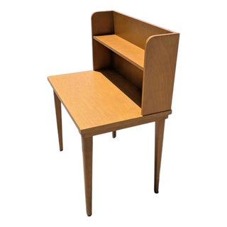 Mid-Century Laminate Desk With Hutch and Bookshelf, Mid-Century Modern For Sale