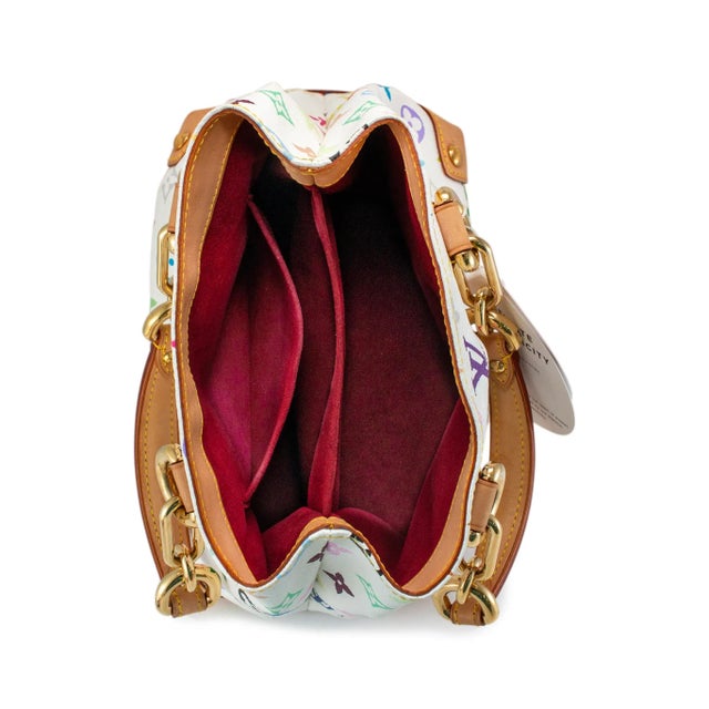 Late 20th Century Vintage Louis Vuitton Monogram Multicolore Audra M40047 White Handbag For Sale - Image 11 of 15