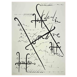 Rafael Alberti, Letter H, Lithograph, 1972 For Sale