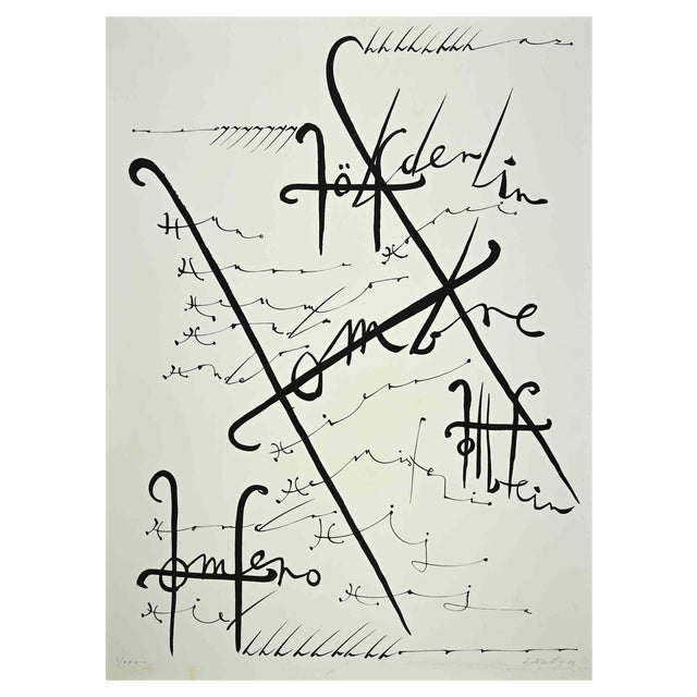 Rafael Alberti, Letter H, Lithograph, 1972 For Sale