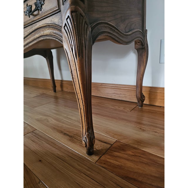 Vintage Mid-Century Dixie Furniture Co. DuBarry French Provincial Oak Shane-Front Secretary Desk For Sale - Image 9 of 12