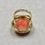 Metal Syna Salmon Coral Yellow Gold Ring with Diamonds For Sale - Image 7 of 10