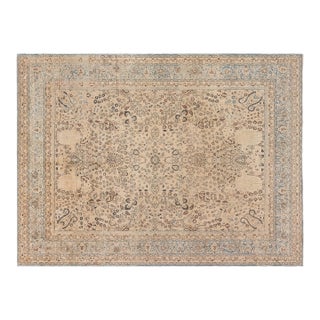 Authentic Persian Tabriz Botanic Hand Knotted Wool Rug For Sale