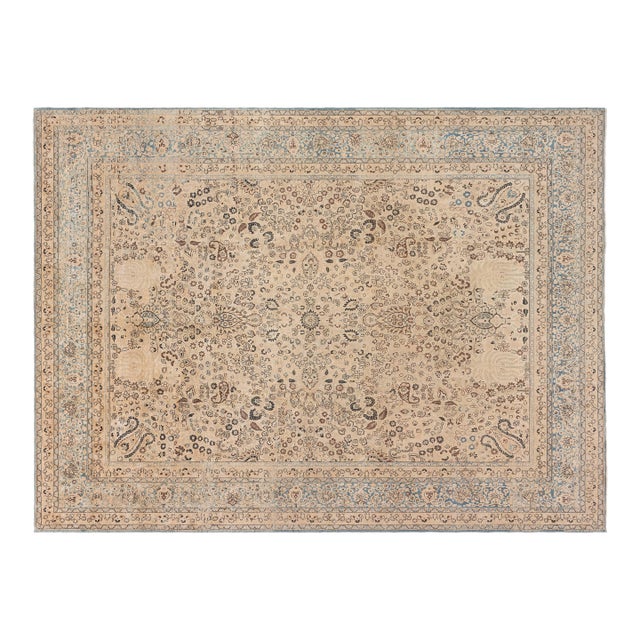 Authentic Persian Tabriz Botanic Hand Knotted Wool Rug For Sale