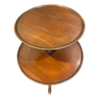Antique Two‑Tier Mahogany Gueridon Table, Late 19th Century For Sale
