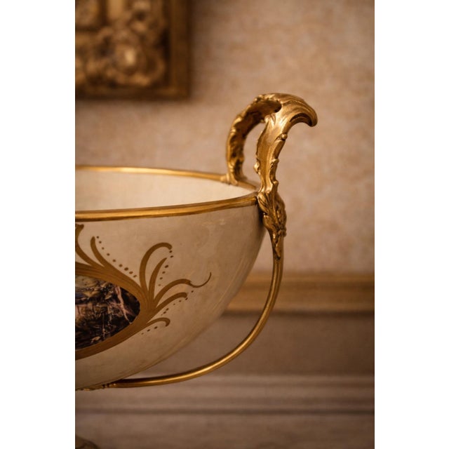 1970 Louis XVI Cream Porcelain Garniture-3 Pc For Sale - Image 13 of 18