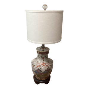 Vintage Chinoiseries Hand-Painted Crackle Ceramic Table Lamp by Frederick Cooper