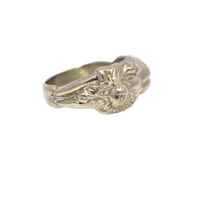 Early 21st Century 14k White Gold Modern Style Exotic Erotica Ring, Size 7.75 For Sale - Image 5 of 7
