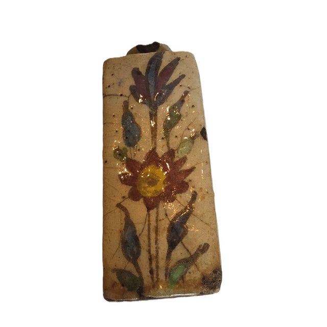 Brown Antique Turkish Iznik Bottle in Glazed Ceramic, 19th Century For Sale - Image 8 of 9
