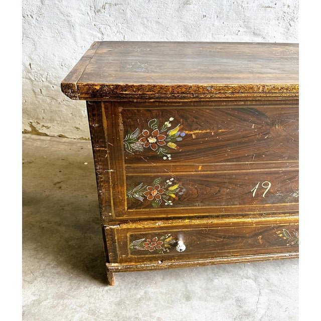Antique French Wedding Chest, 1903 For Sale - Image 3 of 15