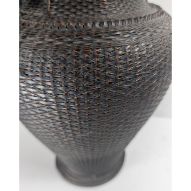 Early 20th Century Japanese Ikebana Woven Flower Arranging Vase, Signed For Sale - Image 11 of 16