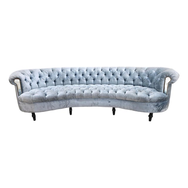 Rebecca Mirrored Tufted Sofa For Sale