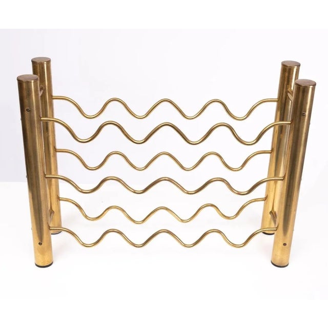 Hollywood Regency Hollywood Regency Brass Wine Rack, France, 1978 For Sale - Image 3 of 8