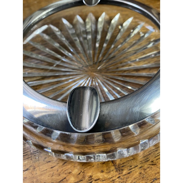 Art Deco Ashtray in Cut Crystal with Silver Mount and Cigar Rest by Wilhelm T. Binder, 1930s For Sale - Image 3 of 12