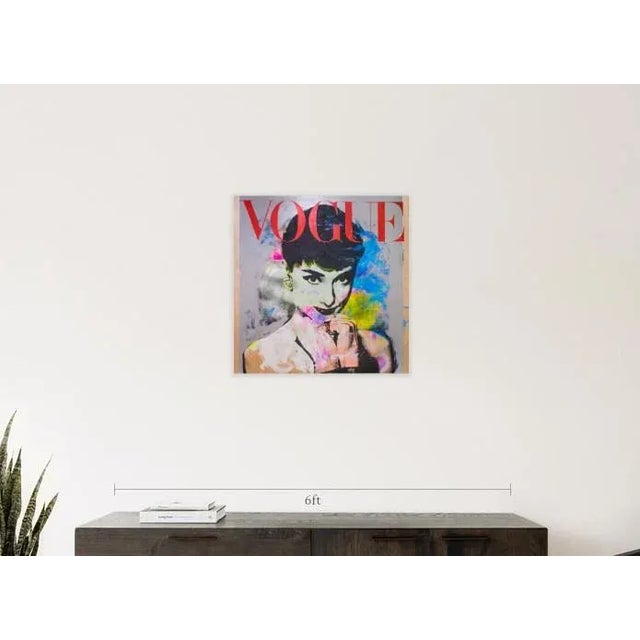 Audrey Hepburn Pop Art Portrait. Acrylic on cradled plywood. Signed at the back and ready to hang.