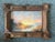 Blue 2021 American Oil Sunset in Antique German Tramp Frame For Sale - Image 8 of 8