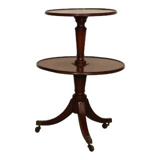 Antique English Regency Mahogany Two Tier Dumb Waiter Table For Sale