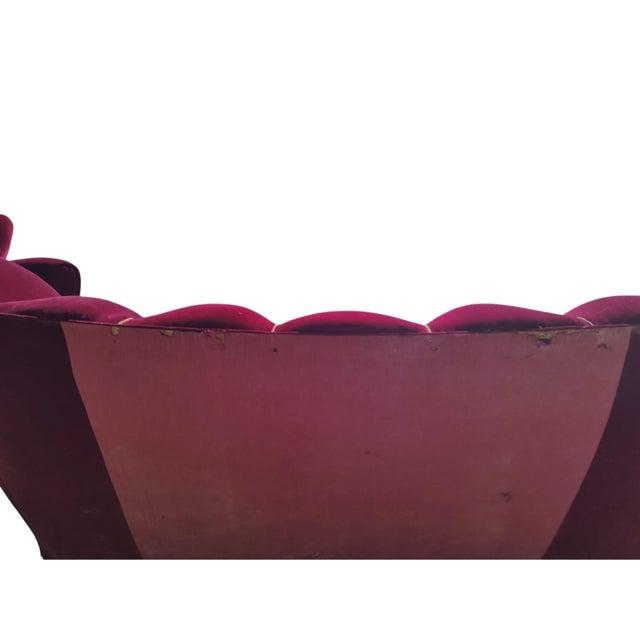 1950s 3-Seater Sofa and Armchairs in Velvet attributed to Guglielmo Ulrich, 1950s, Set of 3 For Sale - Image 5 of 15