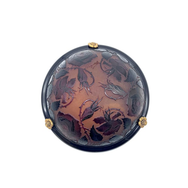 Art Nouveau Cameo Glass Ceiling Pendant by Paul Nicolas for D'Argental / Saint-Louis, Nancy, 1920s For Sale - Image 11 of 18
